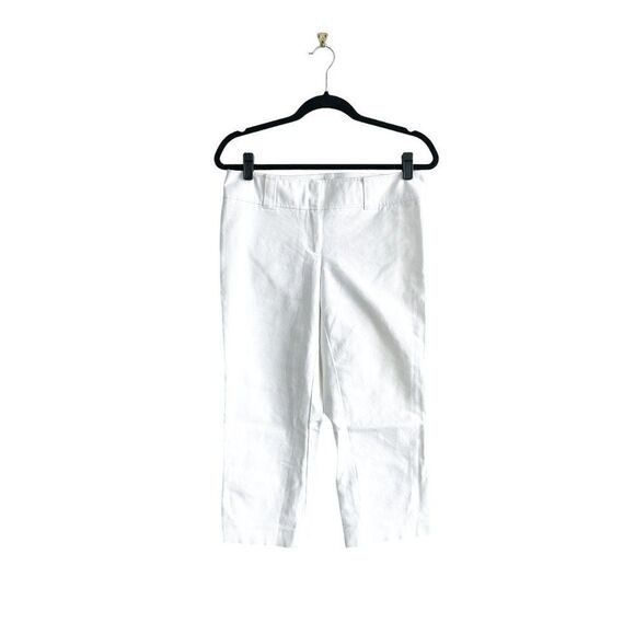 Ann Taylor Women's Stretch Lindsay White Capri Pants Size 8 - Picture 2 of 10